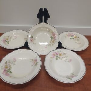 Charming Floral Dinnerware Set with Pink Accents